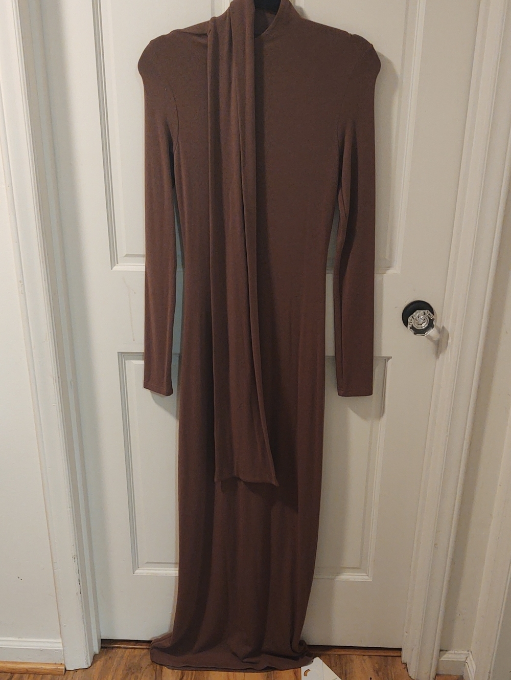 Commense Taupe Dress with Collar Detail